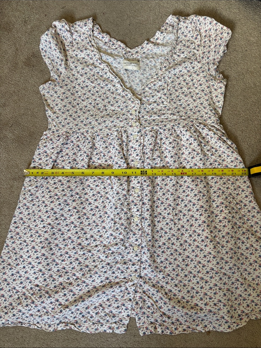 Denim & Supply Ralph Lauren Floral Babydoll Mini Dress Size M Cottagecore Flowy - Picture 7 of 9